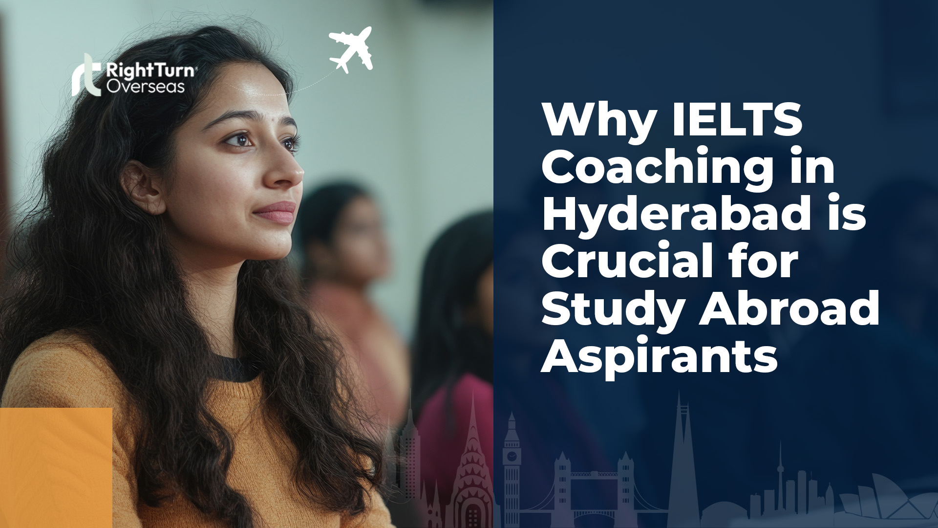 IELTS coaching session at Right Turn Overseas in Hyderabad for study abroad aspirants